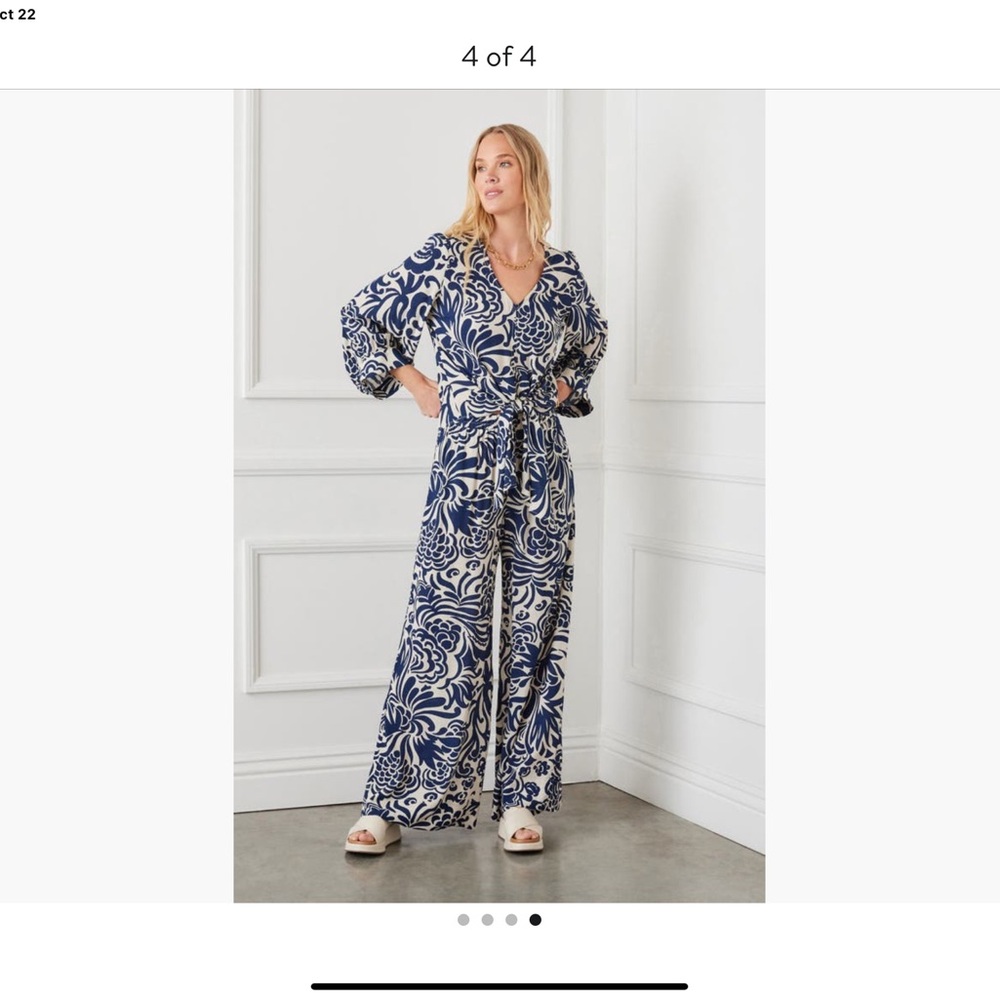 Blue and White Paisley Outfit